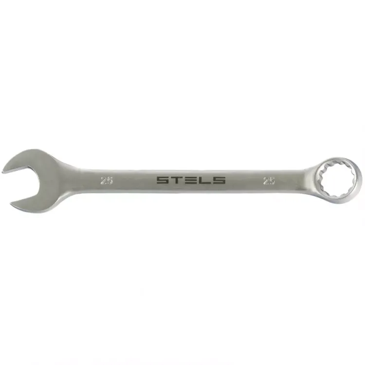 Ключ комбинированный 25 мм CrV матовый хром STELS 15227 купить в Сургуте