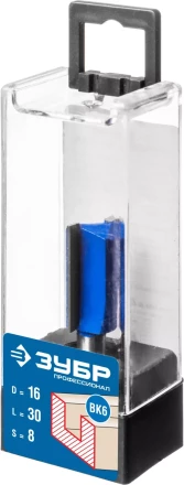 ЗУБР 16 x 30 мм, хвостовик 8 мм, фреза пазовая прямая, Профессионал (28753-16-30) купить в Сургуте