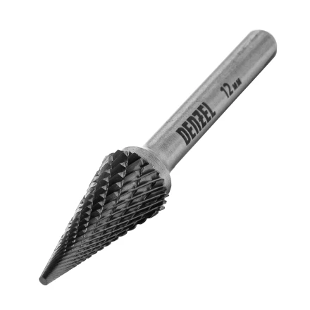 Борфреза по металлу твердосплавная, коническая, тип-M, 12 мм// Denzel 72077 купить в Сургуте