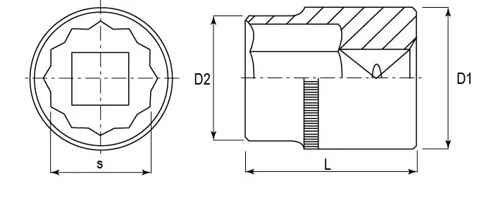 Головка торцевая 12-гранная 1/2"DR 13 мм S04H4913 Jonnesway 47409 купить в Сургуте