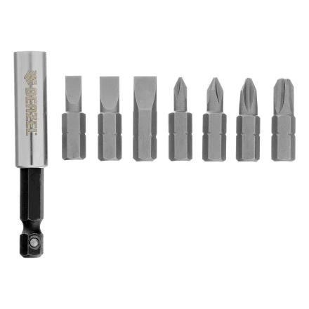 Набор бит с магнитным держателем, S2, 8 шт.// Denzel 133577 купить в Сургуте