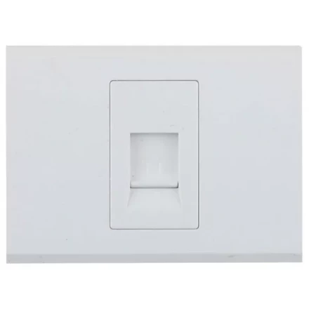 Розетка СВЕТОЗАР &quot;ЭФФЕКТ&quot; телефонная, одинарная, без вставки и рамки, цвет белый SV-54417-W купить в Сургуте