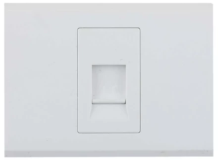 Розетка СВЕТОЗАР &quot;ЭФФЕКТ&quot; телефонная, одинарная, без вставки и рамки, цвет белый SV-54417-W купить в Сургуте