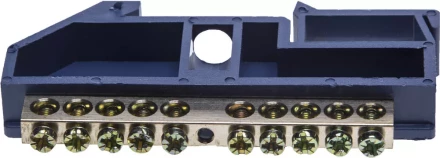 Шина СВЕТОЗАР нулевая на DIN-изоляторе, макс. ток 100А, 5,2мм, 10 полюсов 49807-10 купить в Сургуте