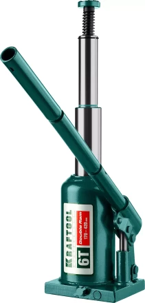 Домкрат гидравлический бутылочный &quot;Double Ram&quot;, сварной, телескопический, 6т, 170-420мм, KRAFTOOL 43463-6 43463-6 купить в Сургуте