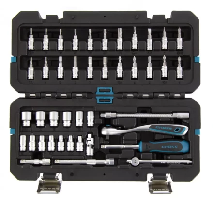 Набор инструментов 42 предмета, 120 зубьев, CrV, 1/4&quot; Gross 14146 купить в Сургуте