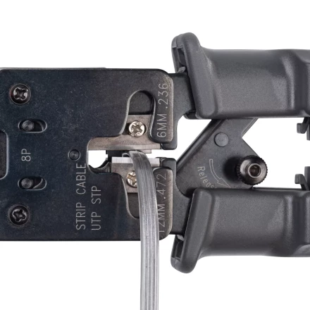 Кримпер многофункциональный КВТ JT-03T с 3 встроенными модулями для обжима RJ-45, RJ-12, RJ-11 (84493) купить в Сургуте