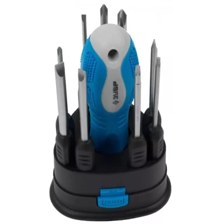 Набор ЗУБР Отвертка &quot;ЭКСПЕРТ&quot; со сменными стержнями 60мм, SL 3,0, 4,0, 5,0, 6,0мм, PH№ 0, 1, 2, TORX 10, 15, 10пред. 25282-H10 купить в Сургуте