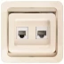 Розетка СВЕТОЗАР &quot;ГАММА&quot; комбинированная, телефонная + компьютерная, цвет бежевый SV-54119-B купить в Сургуте