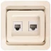 Розетка СВЕТОЗАР &quot;ГАММА&quot; комбинированная, телефонная + компьютерная, цвет бежевый SV-54119-B купить в Сургуте