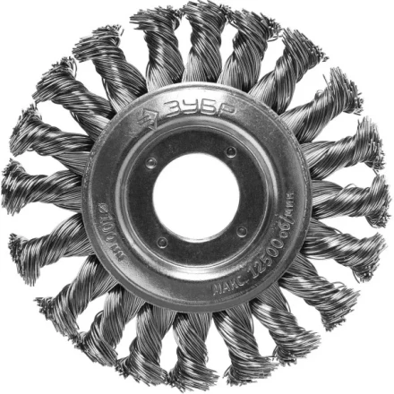 ЗУБР &quot;ПРОФЕССИОНАЛ&quot;. Щетка дисковая для УШМ, плетеные пучки стальной проволоки 0,5мм, 100х22мм 35190-100_z02 купить в Сургуте