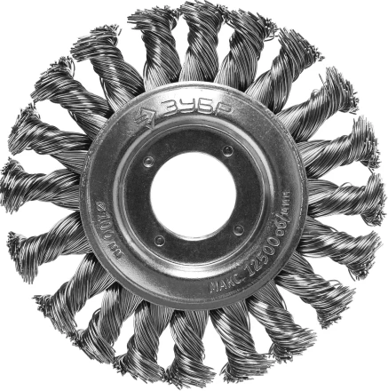 ЗУБР &quot;ПРОФЕССИОНАЛ&quot;. Щетка дисковая для УШМ, плетеные пучки стальной проволоки 0,5мм, 100х22мм 35190-100_z02 купить в Сургуте