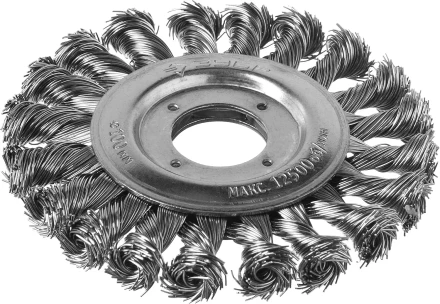 ЗУБР &quot;ПРОФЕССИОНАЛ&quot;. Щетка дисковая для УШМ, плетеные пучки стальной проволоки 0,5мм, 100х22мм 35190-100_z02 купить в Сургуте