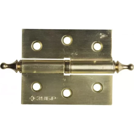 Петля дверная разъемная ЗУБР &quot;ЭКСПЕРТ&quot;, 1 подшипник, цвет мат. латунь (SB), левая, с крепежом, 75х63х2,5мм,2шт 37605-075-3L купить в Сургуте