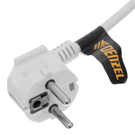 Шнур сетевой Denzel Energy Series, ПВС, 1,5 м, 3 x 1,5 мм, с неразборной вилкой, белый, 3 м, 37670 купить в Сургуте
