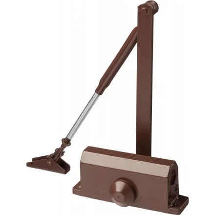 Доводчик дверной STAYER, для дверей массой до 80 кг, цвет коричневый 37917-80 купить в Сургуте