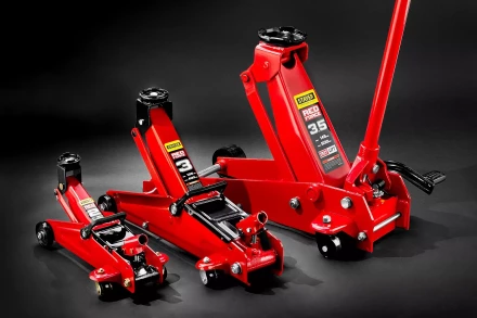 Домкрат гидравлический подкатной &quot;RED FORCE&quot;, с педалью, 3,5т, 145-500мм, STAYER 43155-3.5 43155-3.5 купить в Сургуте