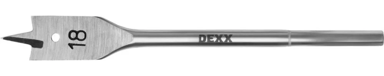 Сверло по дереву перовое, шестигранный хвостовик, DEXX 2945-18, d=18мм 2945-18 купить в Сургуте