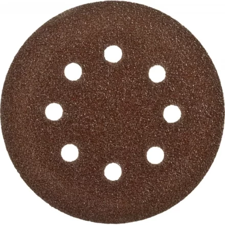 Круг шлифовальный ЗУБР &quot;СТАНДАРТ&quot; из абразивной бумаги на велкро основе, 8 отв., Р240, 125мм, 5шт 35350-125-240 купить в Сургуте