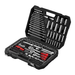 Набор инструментов, 1/2", 3/8", 1/4", пластиковый кейс 215 предм.// MTX 13589