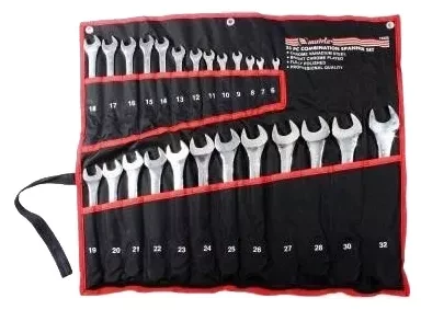 Набор ключей комбинированных 6 - 32 мм 25 шт CrV полированный хром MATRIX 15425 купить в Сургуте