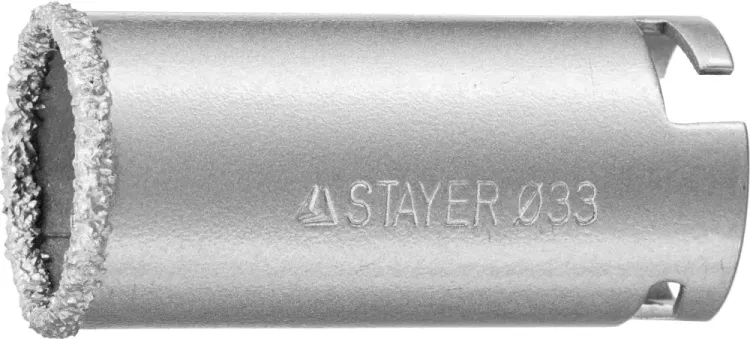 Коронка STAYER "PROFESSIONAL" кольцевая с карбидно-вольфрамовой крошкой, d=33мм 33345-33 купить в Сургуте