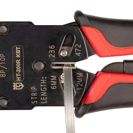 Кримпер многофункциональный КВТ HT-106E с 3 встроенными модулями для обжима RJ-45, RJ-12, RJ-11 (86603) купить в Сургуте