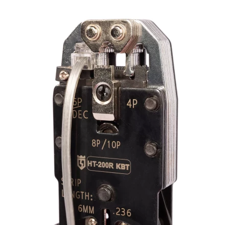 Кримпер многофункциональный КВТ HT-106E с 3 встроенными модулями для обжима RJ-45, RJ-12, RJ-11 (86603) купить в Сургуте