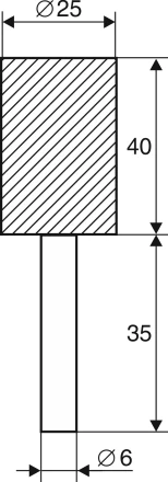 Шарошка абразивная Цилиндр 25х40х6 мм 21654 купить в Сургуте