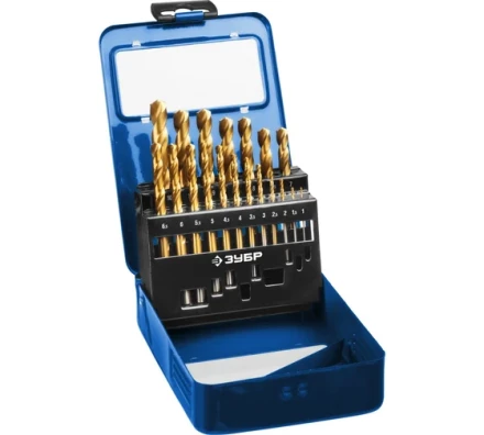 ЗУБР Кобальт, 19 шт, (1-10 мм), сталь Р6М5К5, класс А, мет.бокс, набор сверл по металлу, Профессионал (29626-H19) купить в Сургуте