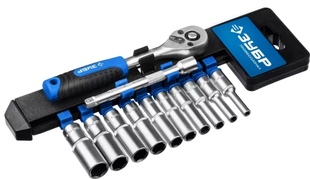 ЗУБР ТМ-12У, 12 предм., (1/4), набор торцовых головок, Профессионал (27651-H12) купить в Сургуте