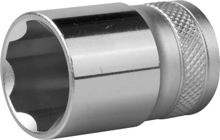 Торцовая головка KRAFTOOL "INDUSTRIE QUALITAT", Cr-V, SUPER-LOCK, хромосатинированная, 1/2", 19 мм 27801-19_z01 купить в Сургуте