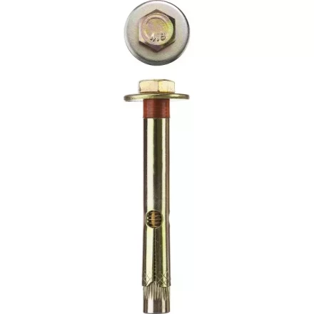 Болт анкерный ЗУБР с пластиковым кольцом, желтопассивированный, 8,0х80мм, ТФ6, 2шт 4-302316-08-080 купить в Сургуте