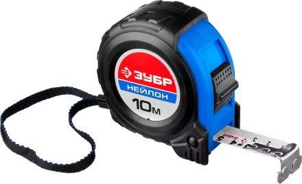 Рулетка ЗУБР &quot;НЕЙЛОН&quot;, нейлоновое покрытие, упрочненное полотно, ударопрочный обрезиненный корпус, 10м/25мм 34056-10-25_z01 купить в Сургуте