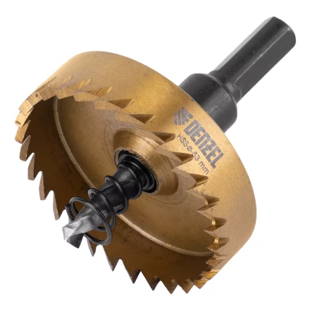 Коронка по металлу HSS, 53 мм, нитридтитановое покрытие Denzel 724117 купить в Сургуте