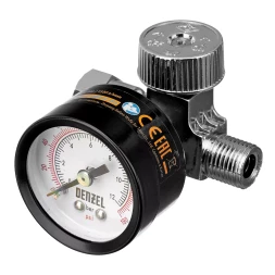 Регулятор давления с манометром для краскораспылителя Denzel K1500, 12 бар, 1/4&quot;, 57001