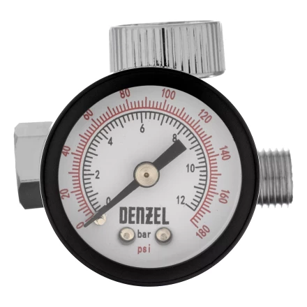 Регулятор давления с манометром для краскораспылителя Denzel K1500, 12 бар, 1/4&quot;, 57001 купить в Сургуте