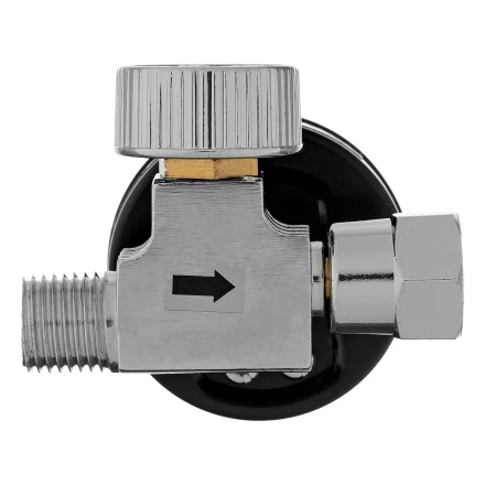 Регулятор давления с манометром для краскораспылителя Denzel K1500, 12 бар, 1/4&quot;, 57001 купить в Сургуте