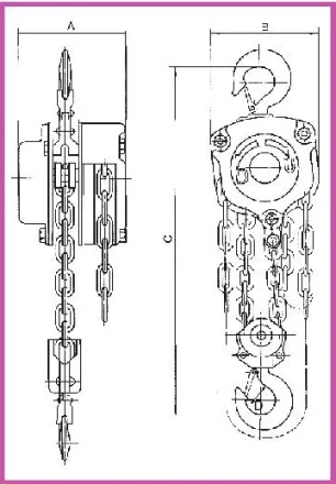 Таль ручная цепная HSZ-J LB г-п 0.5 тонн H=12 метра купить в Сургуте