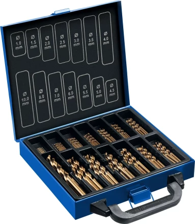 ЗУБР Кобальт, 99 шт, (1-10 мм), сталь Р6М5К5, класс А, мет.бокс, набор сверл по металлу, Профессионал (29626-H99) купить в Сургуте