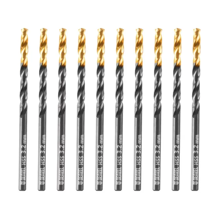Сверло по металлу, 3,2 мм, HSS-Tin, Golden Tip, 10 шт. Denzel 717206 купить в Сургуте
