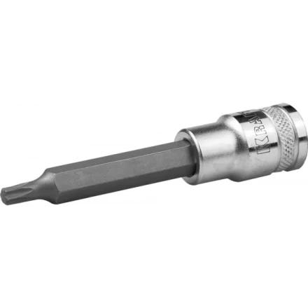 Торцовая бита-головка KRAFTOOL &quot;INDUSTRIE QUALITAT&quot;, удлиненная, материал S2, TORX, сатинированная, 1/2&quot;, Т27 27906-27_z01 купить в Сургуте