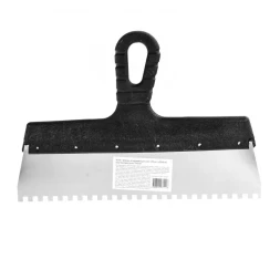 Шпатель из нержавеющей стали 300 мм зуб 6 х 6 мм пластмассовая ручка 85140