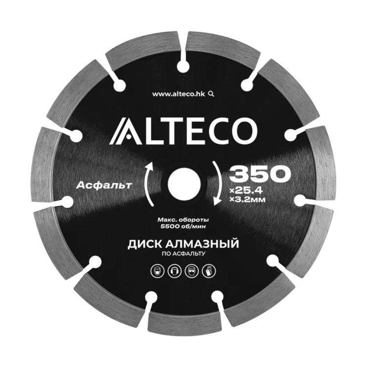Диск алмазный по асфальту ALTECO 350x25.4x3.2 мм 66485 купить в Сургуте