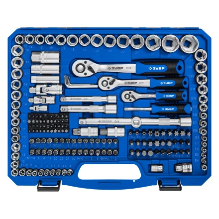 ЗУБР А-216, 216 предм., (1/2+ 3/8+ 1/4), универсальный набор инструмента, Профессионал (27674-H216) купить в Сургуте