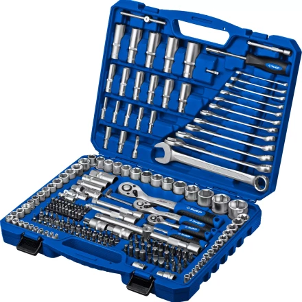 ЗУБР А-216, 216 предм., (1/2+ 3/8+ 1/4), универсальный набор инструмента, Профессионал (27674-H216) купить в Сургуте