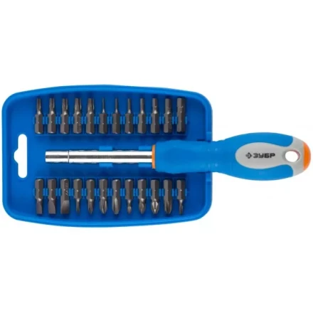 Набор ЗУБР &quot;ЭКСПЕРТ&quot; Отвертка с магнитным битодержателем, биты 25 мм, 25 предметов 25299-H25 купить в Сургуте
