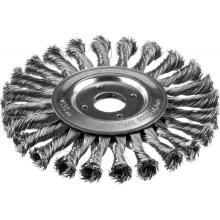 ЗУБР &quot;ПРОФЕССИОНАЛ&quot;. Щетка дисковая для УШМ, плетеные пучки стальной проволоки 0,5мм, 150х22мм 35190-150_z02 купить в Сургуте
