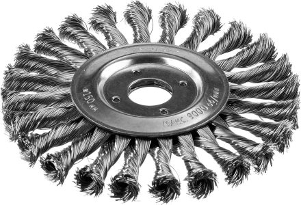 ЗУБР &quot;ПРОФЕССИОНАЛ&quot;. Щетка дисковая для УШМ, плетеные пучки стальной проволоки 0,5мм, 150х22мм 35190-150_z02 купить в Сургуте