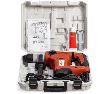 Перфоратор ESPIRA RHI-P3203 (sds plus, 220–240В/50Гц, мощн.1500Вт, ск. хол хода 950 об/м, эн.уд .4,0 Дж, 5.6 кг), 400452 купить в Сургуте